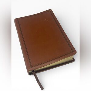 Holy Bible Christian Standard CSB Holman Brown Leather Bible Large Print Ribbon